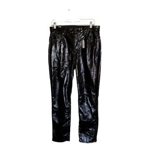 Gap Black Vegan Leather Vintage Slim High Rise Pants Size 30/10R NWT